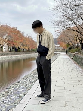 「アイテム（フォーマルスーツ/小物）」を使った、しゅーまいさん（メンズ・165cm）の冬コーディネート