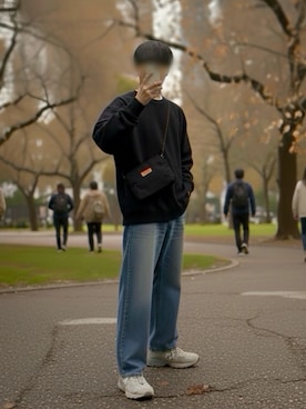 「アイテム（スウェット）」を使った、しゅーまいさん（メンズ・165cm）の冬コーディネート