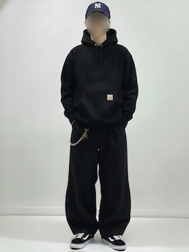 「アイテム（キャップ）」を使った、しゅーまいさん（メンズ・165cm・10代）の冬コーディネート