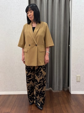 「アイテム（テーラードジャケット、イエロー系）」を使った、mztさん（レディース・147cm）の夏コーディネート