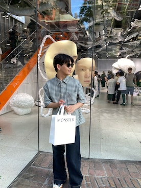 「gentle monster（ジェントルモンスター）のアイテム」を使った、ジンさん（メンズ・177cm）の春コーディネート