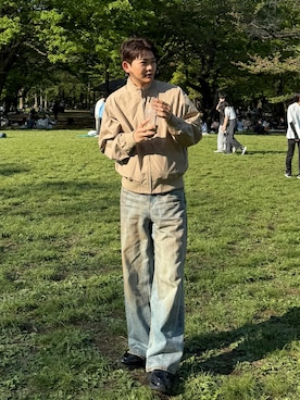 「ZARA（ザラ）のアイテム（パンツ）」を使った、ジンさん（メンズ・177cm）の春コーディネート