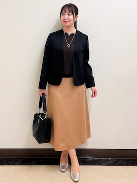 「アイテム（ノーカラージャケット）」を使った、mikikoさん（レディース・160cm）の夏コーディネート