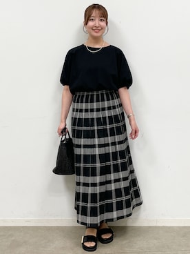 「Reflect（リフレクト）のカットソータンクトップ（タンクトップ、ホワイト系）」を使った、mikikoさん（レディース・160cm）の夏コーディネート