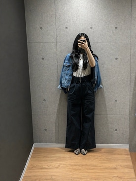 「GAP（ギャップ）のアイテム（Tシャツ/カットソー、ホワイト系）」を使った、tnvomatsuさん（レディース・163cm）の春コーディネート