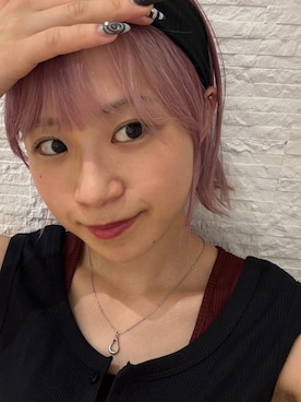 「GLOBAL WORK（グローバルワーク）の2WAYターバン/495437（ヘアバンド、ブラック系）」を使った、mhr01さん（レディース・158cm）の夏コーディネート