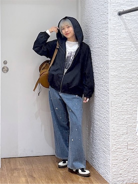 「GLOBAL WORK（グローバルワーク）のアイテム（ブルゾン）」を使った、mhr01さん（レディース・158cm）の秋コーディネート