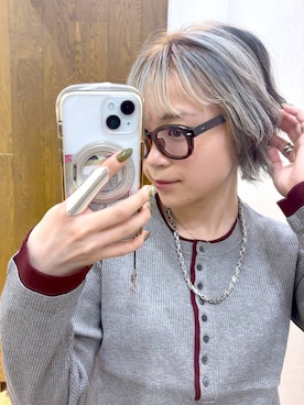 「GLOBAL WORK（グローバルワーク）のUNISEX/ステンレスロックBOXネックレス/286987（ネックレス、グレー系）」を使った、mhr01さん（レディース・158cm）の秋コーディネート