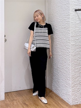 「GLOBAL WORK（グローバルワーク）のらくっション撥水フィットパンプス/135895（パンプス、シルバー系）」を使った、mhr01さん（レディース・158cm）の夏コーディネート