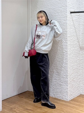 「アイテム（クラッチバッグ、レッド系）」を使った、mhr01さん（レディース・158cm）の秋コーディネート