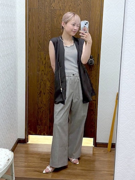 「GLOBAL WORK（グローバルワーク）のBeauteeスクエアタンク/289845（タンクトップ、その他）」を使った、mhr01さん（レディース・158cm）の夏コーディネート