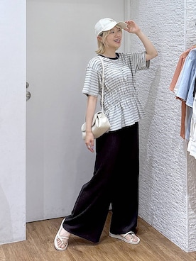 「GLOBAL WORK（グローバルワーク）のアイテム（キャップ）」を使った、mhr01さん（レディース・158cm）の夏コーディネート