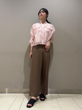 「INDIVI（インディヴィ）の【着る日傘】イージーワイドパンツ（その他パンツ、ブラウン系）」を使った、やまさん（レディース・171cm）の夏コーディネート