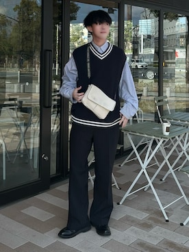 「JUNRED（ジュンレッド）のアイテム（トップス）」を使った、うさマルさん（メンズ・178cm）の春コーディネート