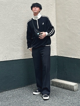 「KANGOL（カンゴール）のアイテム」を使った、うさマルさん（メンズ・178cm）の冬コーディネート