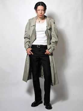 「Dr. Martens（ドクターマーチン）のアイテム（ブーツ）」を使った、Tsuguya/KwonSayaさん（メンズ・176cm）の秋コーディネート
