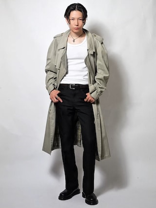 「Dr. Martens(ドクターマーチン)のDr. Martens/ドクターマーチン 2976 MONO チェルシー ブーツ 25685001(ブーツ)」を使った、Tsuguya/KwonSayaさん(メンズ・176cm)の秋コーディネート