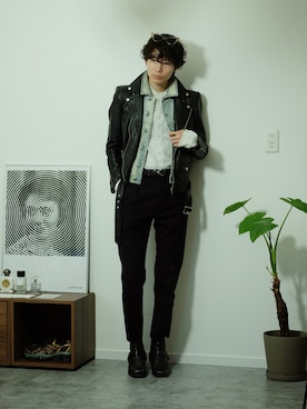 「JOHN LAWRENCE SULLIVAN（ジョンローレンスサリバン）のアイテム（ジャケット/アウター）」を使った、Tsuguya/KwonSayaさん（メンズ・175cm）の冬コーディネート
