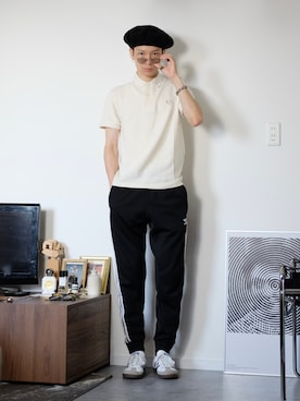 「アイテム（ハンチング/ベレー帽）」を使った、Tsuguya/KwonSayaさん（メンズ・175cm）の秋コーディネート