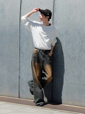 「Bleme（ブレム）のアイテム（Tシャツ/カットソー）」を使った、Tsuguya/KwonSayaさん（メンズ・175cm）の夏コーディネート