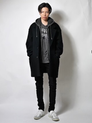 「soerte（ソエルテ）のHeavy weight double zip-up hoodie /ヘビーウェイトダブルジップフーディー（パーカー）」を使った、Tsuguya/KwonSayaさん（メンズ・176cm）の夏コーディネート