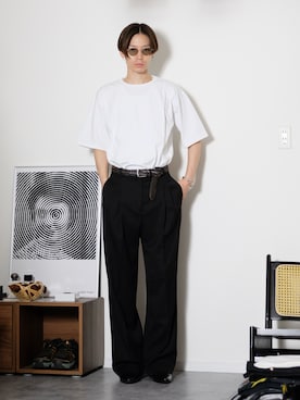 「CELINE（セリーヌ）のアイテム」を使った、Tsuguya/KwonSayaさん（メンズ・175cm）の夏コーディネート