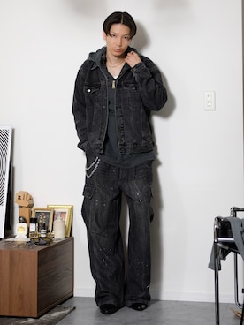 「アイテム（デニムジャケット）」を使った、Tsuguya/KwonSayaさん（メンズ・175cm）の秋コーディネート
