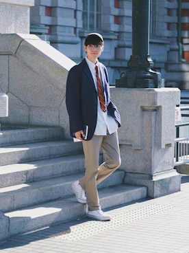 「RRL（ダブル アール エル）のアイテム（帽子）」を使った、Tsuguya/KwonSayaさん（メンズ・174cm）の夏コーディネート