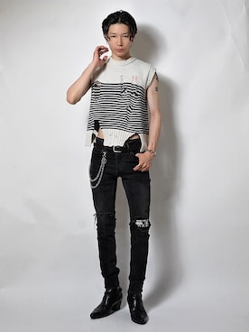 「PHILIPPE AUDIBERT（フィリップ オーディベール）のアイテム」を使った、Tsuguya/KwonSayaさん（メンズ・176cm）の夏コーディネート