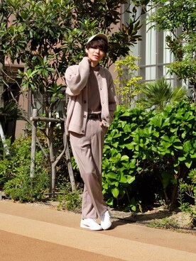 「WEGO（ウィゴー）のアイテム（スラックス）」を使った、Tsuguya/KwonSayaさん（メンズ・174cm）の秋コーディネート