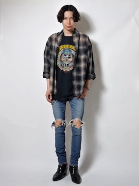 「CELINE（セリーヌ）のアイテム」を使った、Tsuguya/KwonSayaさん（メンズ・176cm）の春コーディネート