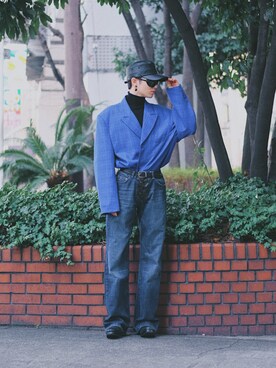 「VINTAGE（ヴィンテージ）のアイテム（ピアス（両耳用））」を使った、Tsuguya/KwonSayaさん（メンズ・174cm）の春コーディネート