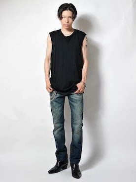 「PHILIPPE AUDIBERT（フィリップ オーディベール）のアイテム」を使った、Tsuguya/KwonSayaさん（メンズ・176cm）の夏コーディネート