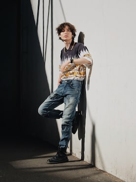 「RE: Number (N)ine（リナンバーナイン）のアイテム」を使った、Tsuguya/KwonSayaさん（メンズ・174cm）の夏コーディネート