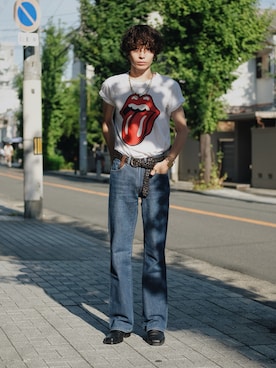 「EDWIN（エドウィン）のアイテム（パンツ）」を使った、Tsuguya/KwonSayaさん（メンズ・174cm）の夏コーディネート