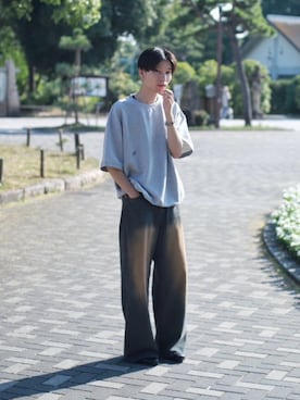「Bleme（ブレム）のアイテム（Tシャツ/カットソー）」を使った、Tsuguya/KwonSayaさん（メンズ・175cm）の秋コーディネート