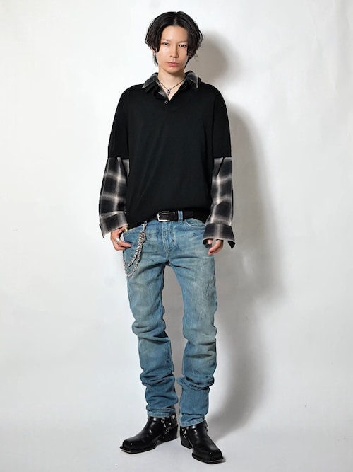 「soerte(ソエルテ)の10way combination necklace & wallet chain/コンビネーション ネックレス・ウォレットチェーン(ウォレットチェーン)」を使った、Tsuguya/KwonSayaさん(メンズ・176cm)の秋コーディネート
