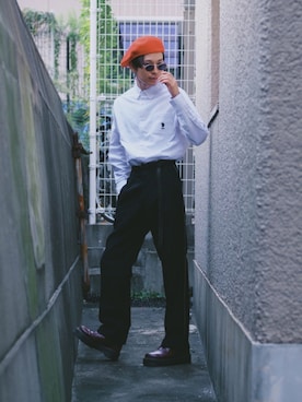 「GIORGIO ARMANI（ジョルジオアルマーニ）のアイテム」を使った、Tsuguya/KwonSayaさん（メンズ・174cm）の秋コーディネート