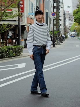 「EDWIN（エドウィン）のアイテム」を使った、Tsuguya/KwonSayaさん（メンズ・174cm）の春コーディネート