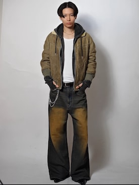 「アイテム（キャミソール）」を使った、Tsuguya/KwonSayaさん（メンズ・175cm）の秋コーディネート