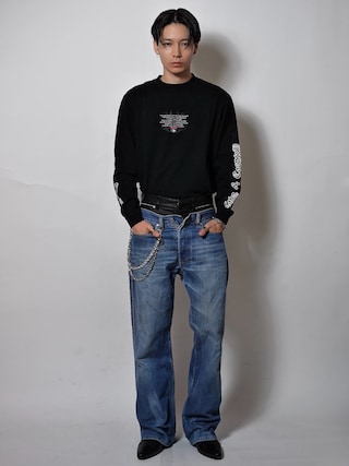 「soerte（ソエルテ）の10way combination necklace ＆ wallet chain/コンビネーション　ネックレス・ウォレットチェーン（ウォレットチェーン）」を使った、Tsuguya/KwonSayaさん（メンズ・175cm）の秋コーディネート