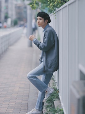 「green label relaxing（グリーンレーベルリラクシング）のアイテム（ハンチング/ベレー帽）」を使った、Tsuguya/KwonSayaさん（メンズ・174cm）の秋コーディネート