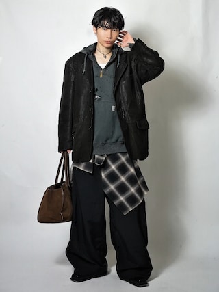 「Y-3(ワイスリー)のY-3 CL BEANIE(ニットキャップ/ビーニー)」を使った、Tsuguya/KwonSayaさん(メンズ・176cm)の秋コーディネート