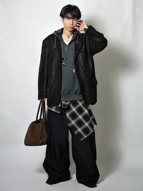 「Y-3(ワイスリー)のY-3 CL BEANIE(ニットキャップ/ビーニー)」を使った、Tsuguya/KwonSayaさん(メンズ・176cm)の秋コーディネート