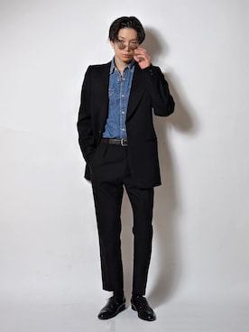 「アイテム（テーラードジャケット）」を使った、Tsuguya/KwonSayaさん（メンズ・175cm）の秋コーディネート