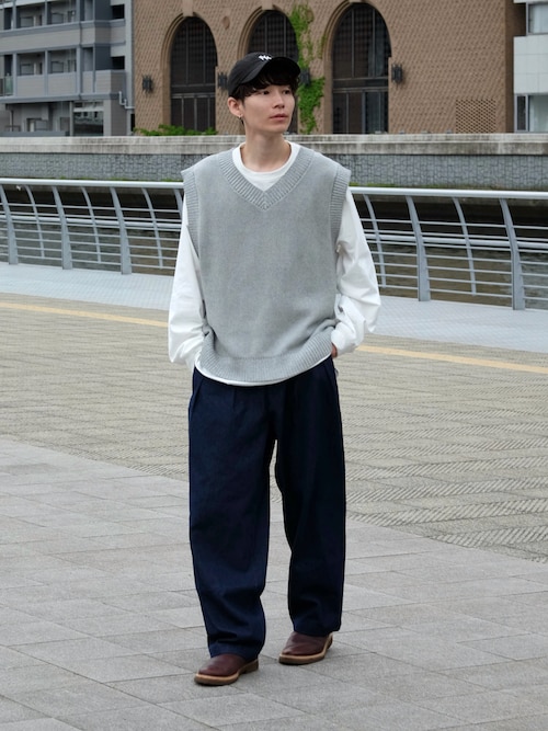 【RUUBON】７G melange knit vest /７G メランジ ニットベスト
