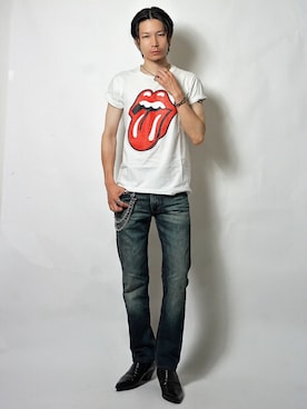 「CHROME HEARTS（クロムハーツ）のアイテム」を使った、Tsuguya/KwonSayaさん（メンズ・176cm）の夏コーディネート