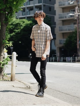 「April77(エイプリルセブンティセブン)のアイテム」を使った、Tsuguya/KwonSayaさん(メンズ・174cm)の春コーディネート