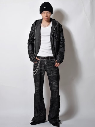 「soerte（ソエルテ）のHeavy weight double zip-up hoodie /ヘビーウェイトダブルジップフーディー（パーカー）」を使った、Tsuguya/KwonSayaさん（メンズ・176cm）の春コーディネート