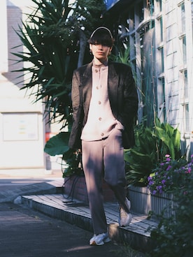 「WEGO（ウィゴー）のアイテム（スラックス）」を使った、Tsuguya/KwonSayaさん（メンズ・174cm）の秋コーディネート